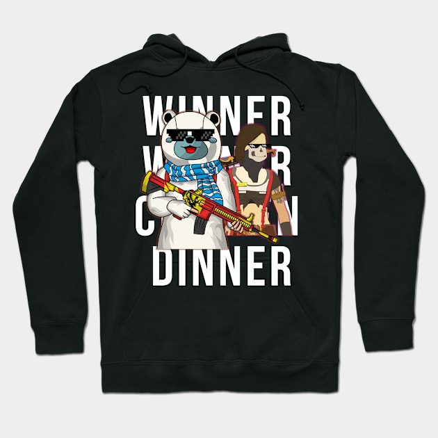 PUBG Chicken Dinner with Girlfriend Hoodie by ideax